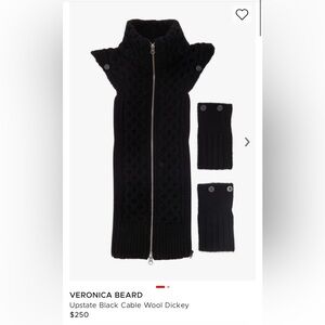 Veronica Beard Upstate Black Cable Wool Dickey
